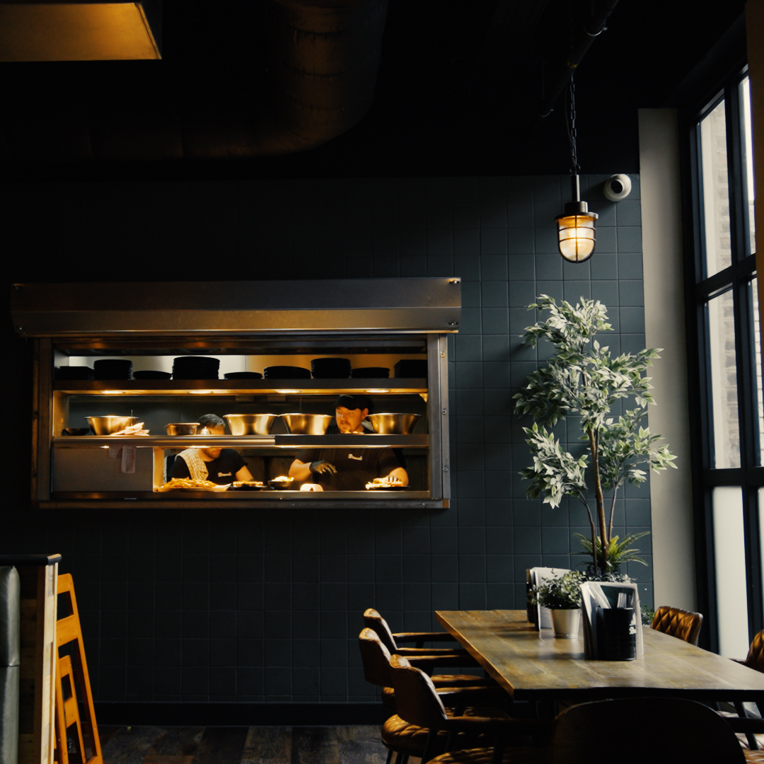 Venue interior with warm lighting
