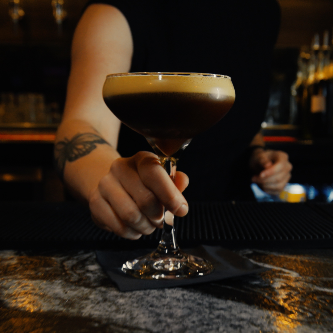 Cocktail being prepared at the bar