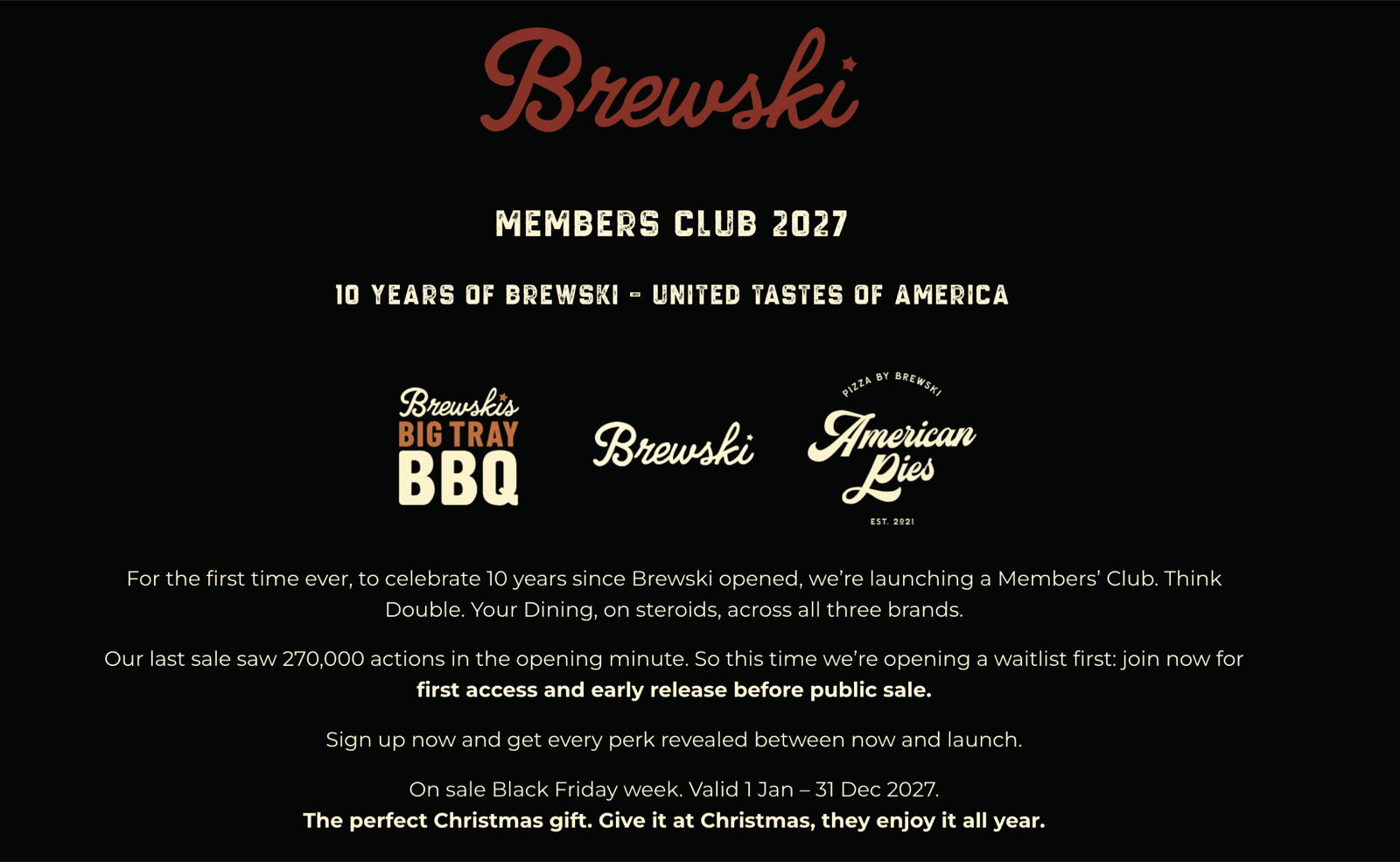 Brewski Members Club: Big Tray BBQ, Brewski and American Pies
